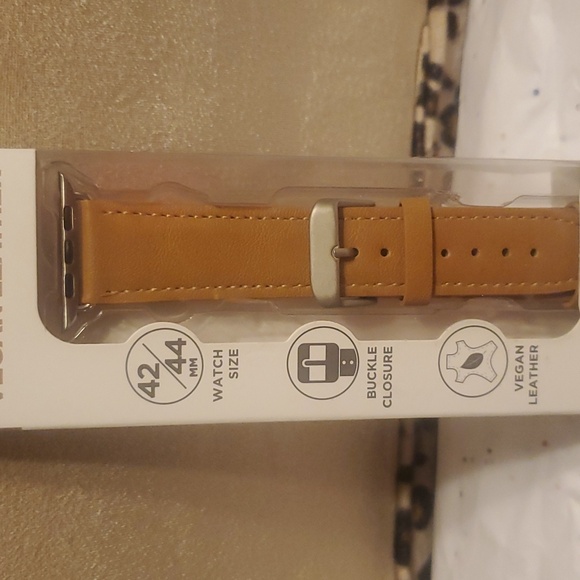 NIB iHome Apple Watch Band Vegan Leather Brown 42/44 - Picture 3 of 7